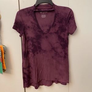 American eagle purple tie dye neck shirt